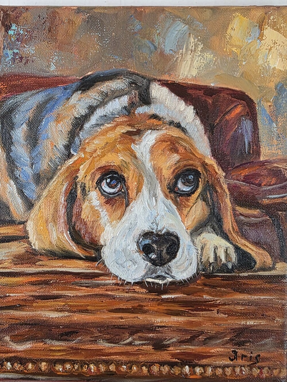 Abstract oil Painting cute dog